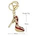 Reason Charm Lady Gift Rhinestone Stiletto High Heel Shoe Crystal Keychain (RED)