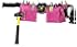 Womans Pink Tool Belt 7 Pockets Suede Leather Pouches Double Sided With Nylon Strap & Buckle Hold Cell Phone For Women by Best Jewelry Supply