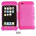 Camo Mossy Oak on Pink Silicone Skin for Apple ipod Touch iTouch 4G 4 Hybrid 2 in 1 Rubber Cover Hard Case