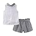 LittleSpring Toddler Girls Clothes Summer Outfits Chiffon Collared Tops and Shorts Set 3T