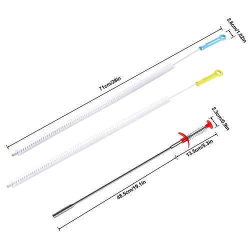 SENHAI 2 rioolafvoerborstel, 71 cm, met 1 afvoerslangvijzels, buigbare afvoerontlasting haarvanger klompverwijderaar… - Afbeelding 6