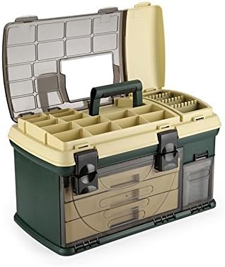 TOPIND Large Multi-Layer Fishing Tackle Box Tool Organizer Toolbox Storage Carry Case Plastic Lure Bait Case Big Storage Boxes Toobox with 4 Drawer & Adjustable Dividers Carp Fishing Tools