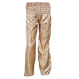 Women Harem Pant Brown Printed Boho Hippie Gypsy Silk Sari Yoga Pants