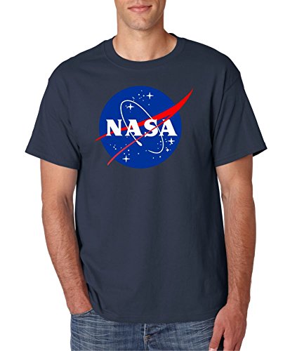 NASA Meatball Logo White, Blue or Gray T-shirts (Medium, Navy)