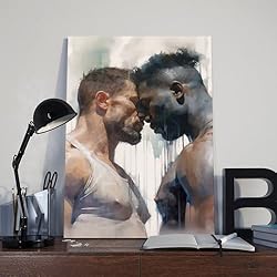 HMLZSJ Nude Muscle Male Torso Portrait Art Gay