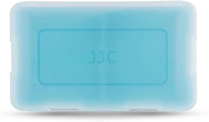 JJC 8 Slots Hard Plastic Batteries Storage Box for 8 AA Batteries, Blue
