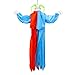 Halloween Haunters 4 Foot Hanging Circus Clown with Blue and Red Clothing Prop Decoration - 1/3 Life-Size Scale Scary Face and Fat Neck and Neon Green Hair - Fun Entryway Display