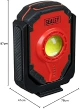 Sealey LED315 Rechargeable Worklight 15W COB 1000 Lumen Black Red Magnet Hook view 10