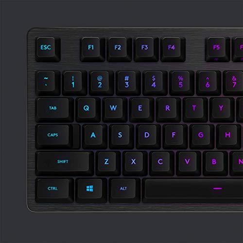 Logitech G512 Mechanical Gaming Keyboard Special Edition,RGB Lightsync Backlit Keys,GX Blue Clicky Key Switches,Brushed Aluminum Case,Customizable F-Keys, USB Pass Through,AZERTY France - Black