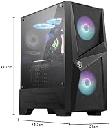 MSI MAG FORGE 100R Mid Tower Case Black 2x 120mm ARGB Fans 1x 120mm view 10