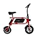 Swagtron 200W SWAGCYCLE Envy Steel Frame Folding Electric Bicycle e Bike w/Automatic Headlight – Reach 10 mph; 264 lbs Max Load - Red