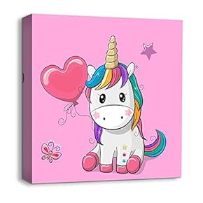 Canvas Wall Art Cartoon Picture Canvas Prints Home Artwork Decoration for Kids Bedroom Bathroom - 12x12 inches