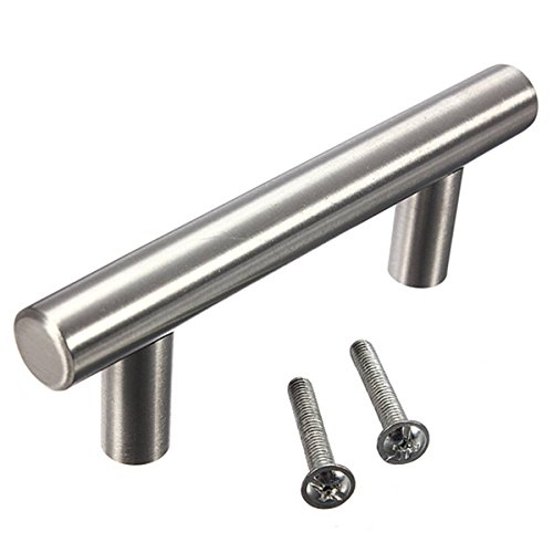 KINGSO Hollow Stainless Steel Kitchen Door Cabinet T Bar Handle Pull Knobs Hardware Set 4