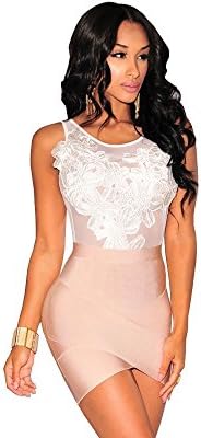 Carolina Dress Body Blanco Floreado Vestidos Ropa a LA Moda Para Mujer De Fiesta y Noche Elegante Casuales (M) VE0031