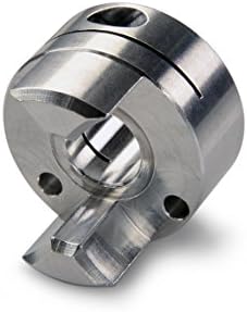 Ruland JC10-2-A Jaw Coupling Hub, Clamp Style, Polished Aluminum.125" Bore, 23/39" OD, 43/50" Length