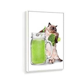 Framed Canvas Wall Art for Living Room, Bedroom Humorous Cat Canvas Prints for Home Decoration Ready to Hanging - 16x24 inches