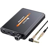eSynic HiFi hoofdtelefoonversterker 16-600, tweetraps versterking, 3,5 mm audio-uitgang, aluminium design, 1000 mAh batterij met USB-C kabel 1 m