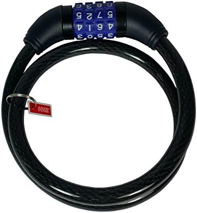 Bikes Lock Cable Braided Steel Open with Password, No Keys Required. Security Lock with 4 digits combination locking mechanisms. Including secret number to add to your keychain