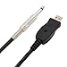 USB Guitar Cable 10ft,Guitar Bass to PC USB Recording Cable Adapter Converter Connection Interface, USB to 6.5mm Jack Computer Recording Cable