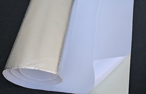 Aluminum & Fiberglass Heat Shield Barrier with Adhesive Backing 12"x39" (3.3 Sq. Ft)