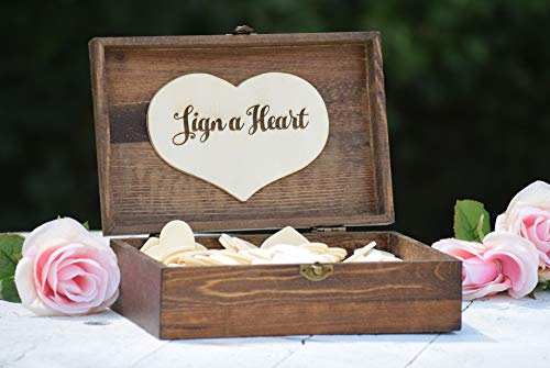 Heart Holder for Guest Book - Heart Drop Guest Book Alternative Box - Heart Box - Wedding Box - Wedding Card Holder - Rustic Weddings