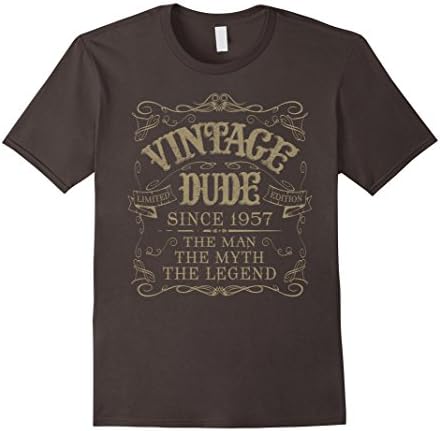 Mens 61st Birthday shirt Vintage dude 1957 Birthday gift t shirt XL Asphalt
