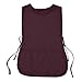 VEEYOO Chef Cobbler Apron with 3 Pockets, Polyester Cotton, Art Smock Aprons for Unisex Adult Men Women, Burgundy, 23x32 inches