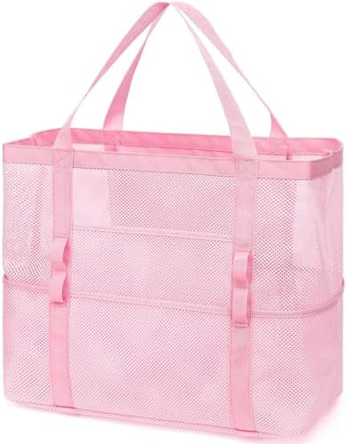 Amazon.com | Pink Striped Beach Tote Bag for Women, Luxurious