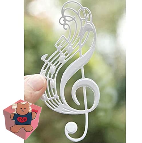 Musical Note Die Cuts，Musical Note Cut Stencils for DIY Scrapbooking Photo Album Decorative Embossing Paper Dies for Card Making Templated+Cute Brooch Pin — image 1
