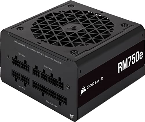 Corsair RM750e (2023) Vollmodulares, Geräuscharmes ATX-Netzteil - ATX 3.1- Und PCIe 5.1-kompatibel - 105°C-Kondensatoren - 80 PLUS Gold-Effizienz - Mo
