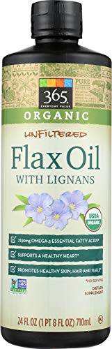 365 Everyday Value, Organic Unfiltered Flax Oil with Lignans, 24 fl oz