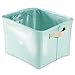 mDesign Baby Nursery Organizer Storage Bin for Diapers, Stuffed Animals, Towels, Blankets - Vegan Patent Leather, Medium, Mint/Gold