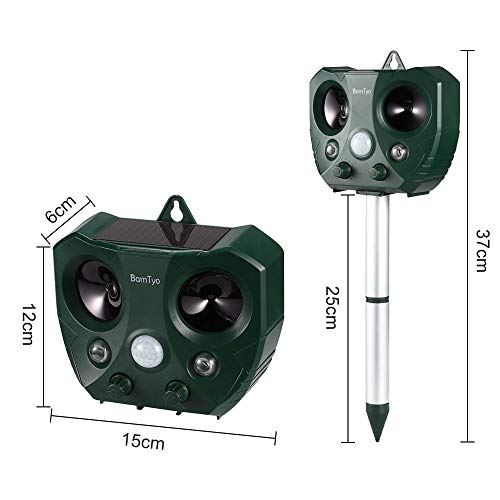 image for BamTyo Ultrasonic Pest Repeller, Solar Powered Pest Control Spider Rep