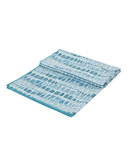 Manduka eQua Yoga Towel for Mat, Non-Slip, Quick Drying, 72 Inch Long, Microfiber, Patina Square Design, Ultra Thin and Lightweight, Eco-Friendly. Gym and Exercises