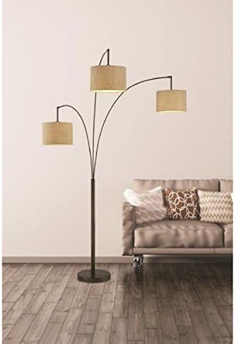 Artiva USA Lumiere Modern Antique Bronze LED 80-inch 3-arched Floor Lamp with Dimmer