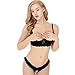 Half Cup Open Bra Tops Crotchless Panties Women Temptation Lace Sexy Lingerie Set (XS, Black)