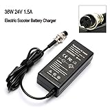 36W 24V 1.5A Electric Scooter Battery Charger for Razor E100 E125 E150 E175 E200 E300 E500 MX350 3-Prong;Mini Chopper; Dirt Quad; Pocket Rocket; Pocket Mod Electric Scooter 3-Prong Inline