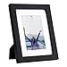 RPJC 6x8 inch Picture Frame Made of Solid Wood and High Definition Glass Display Pictures 4x6 with Mat or 6x8 Without Mat for Wall Mounting Photo Frame Black