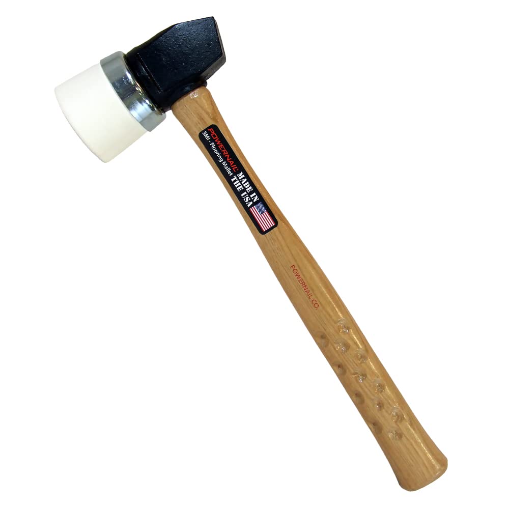 Powernail 3MI Iron White Capped Rubber Mallet for Flooring Nailers & Staplers (2.6 lbs)