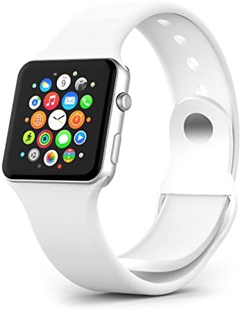 Apple Watch Band Soft Silicone Replacement Sport Band for 42mm Apple Watch Models (White)