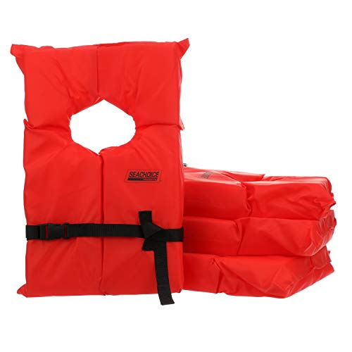 Seachoice Life Vest, Type II Personal Flotation Device, Orange, Adult, 4Pack w/ Bag Pricepulse