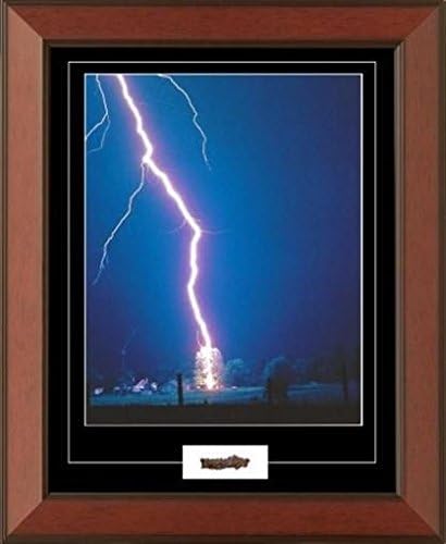 CENTURY CONCEPT Lightning Strike Historic Framed Print and Relic Wall Decor for Collectors | Includes Petrified Lightning Fragment and Certificate of Authenticity