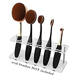 DSCbeauty 5 Holes Holder for Holding 5 Pcs Oval Makeup Brush Set Toothbrush Makeup Brush Kit Drying Rack Oval Brushes Organizer Display Stand Rectangle Clear