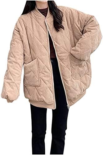 [ネコート] コーデュロイ ブルゾン ビッグシルエット ゆったり キルティング ファスナー アウター 長袖 秋冬 レディース