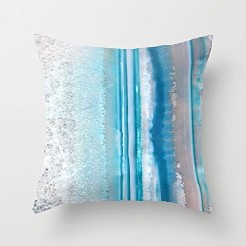 Teal Agate Pillow Covers Teen Girls Throw Pillows Pillowcase 16 x 16 Inches for Dorm Room Decor