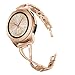 V-MORO Bangle Compatible with Galaxy Watch 42mm Bands/Active 44mm 40mm/Samsung Galaxy Watch 3 41mm Band Rose Gold Women 20mm Bling Metal Stainless Steel Replacement for Samsung Galaxy Watch 42mm