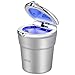 VIMVIP Portable Stainless Auto Car Cigarette Ashtray Ash with Blue LED Light Smokeless Stand Cylinder Cup Holder
