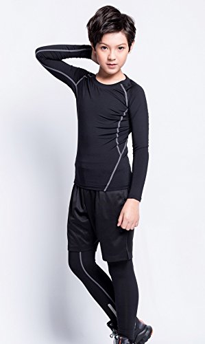 image for EU Boys Activewear Sports Compression Sets Basketball Training Base La