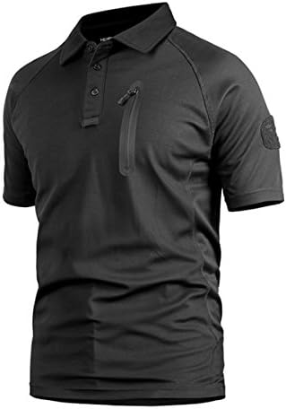 Men's Tactical Army Hunting Polo Military Short Sleeve Shirt Cargo Tactical Pullover Outdoor T-Shirt Army Combat