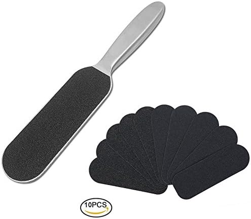 10 x Foot Rasp Double Sided Pedicure Foot File Callus Remover File Feet Stainless Steel Scrubber Hard Skin Remover Refill Grits Double-Sided Replacement Pads Exfoliating Pedicure Tools for Dead Skin